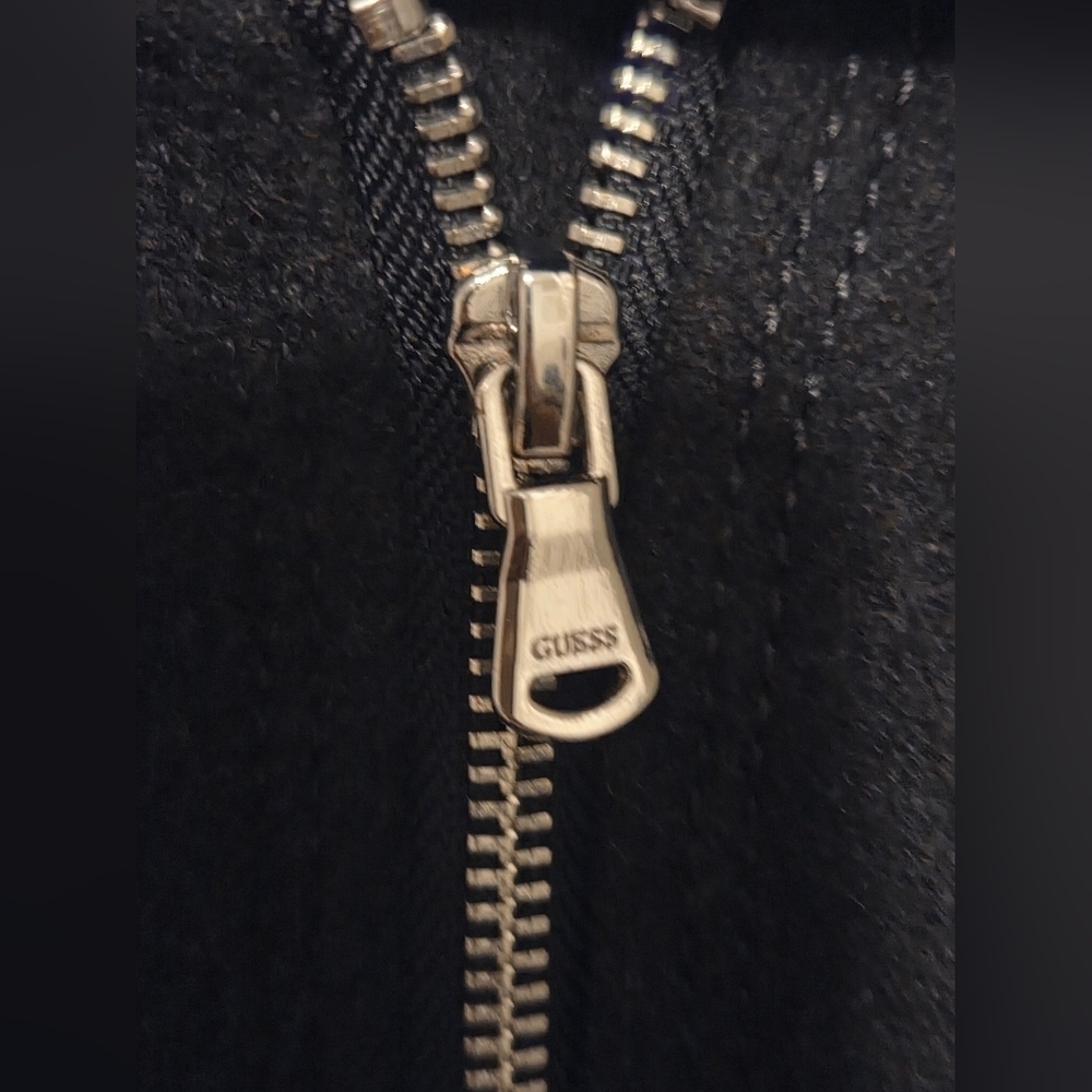 Guess Los Angeles Gray Full Zipper Peacoat Size XL - Picture 7 of 8